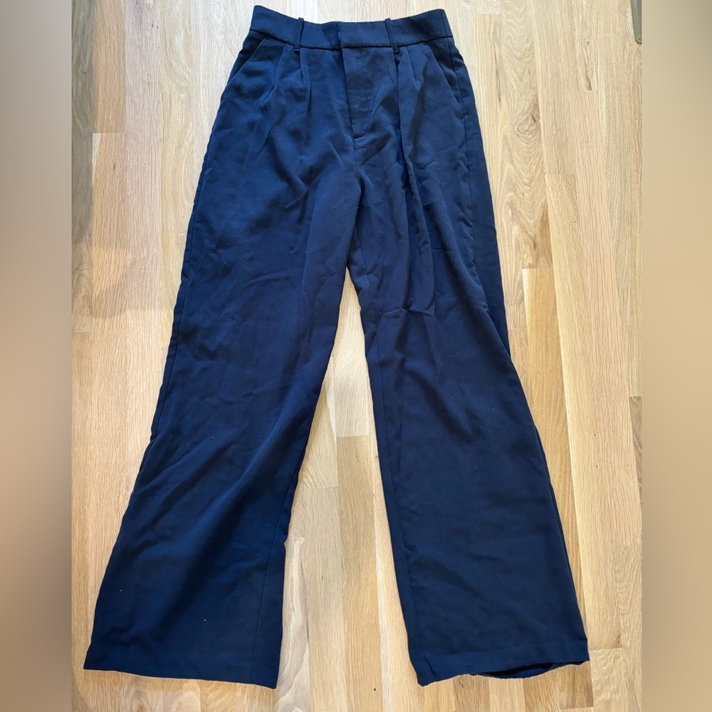 Abercrombie Women’s Tailored Wide Leg Pants Black/Navy